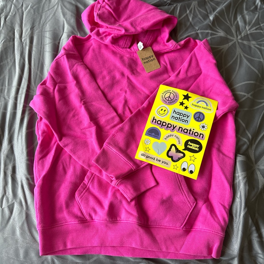 Hot Pink Happy Nation Hoodie
Size 12 L